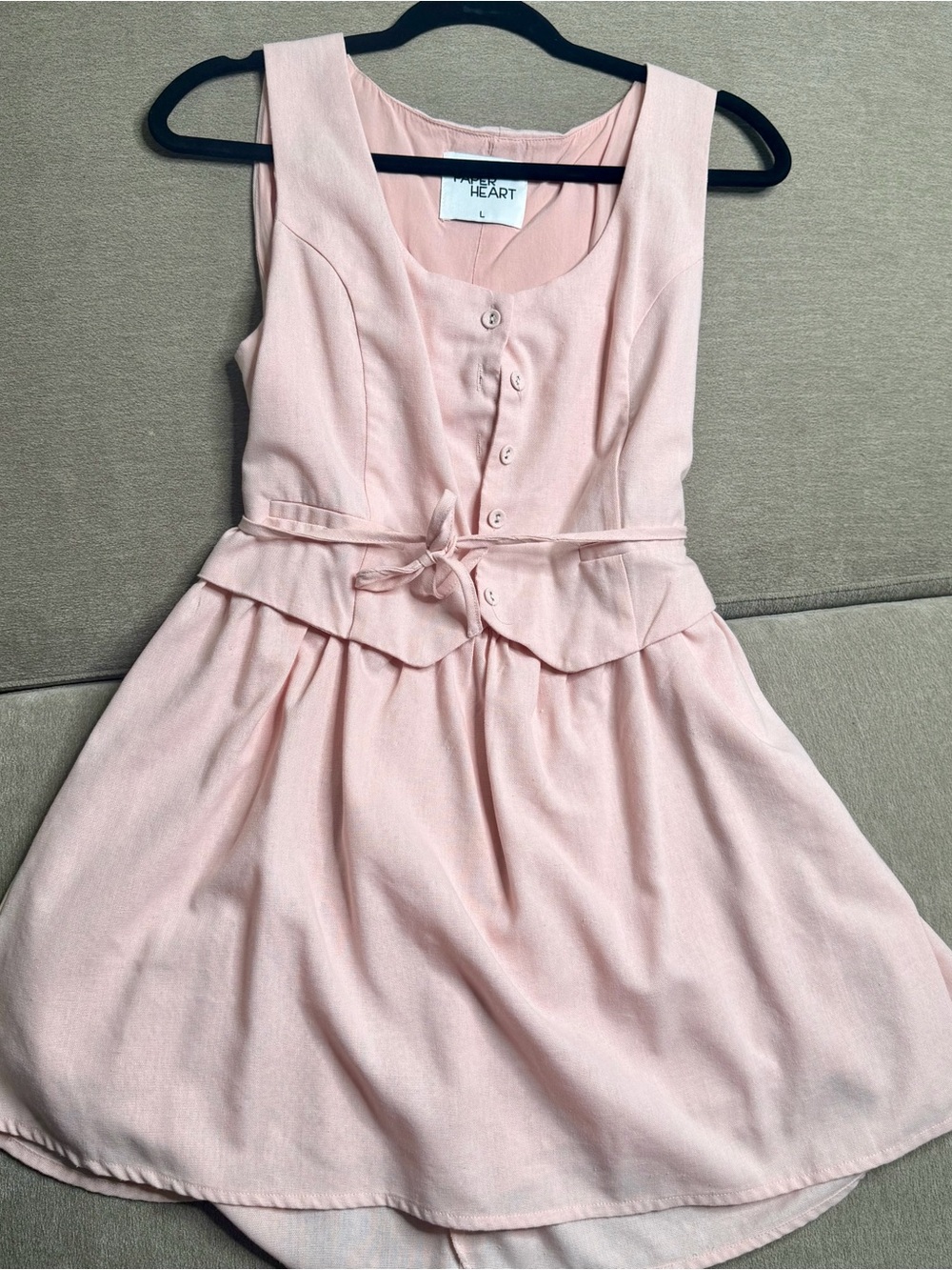 Women’s Pink Sleeveless Tie-Waist Dress